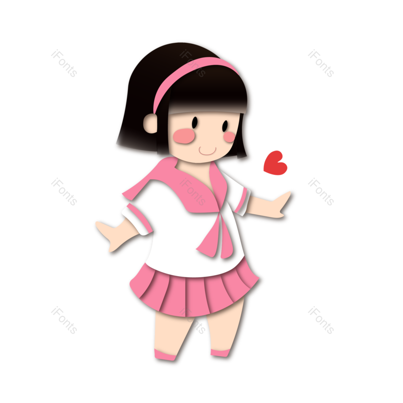 卡通人物图片,纸片元素,小女孩PNG,免抠素材